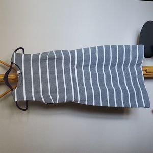 Old Navy L Tall gray white striped dress